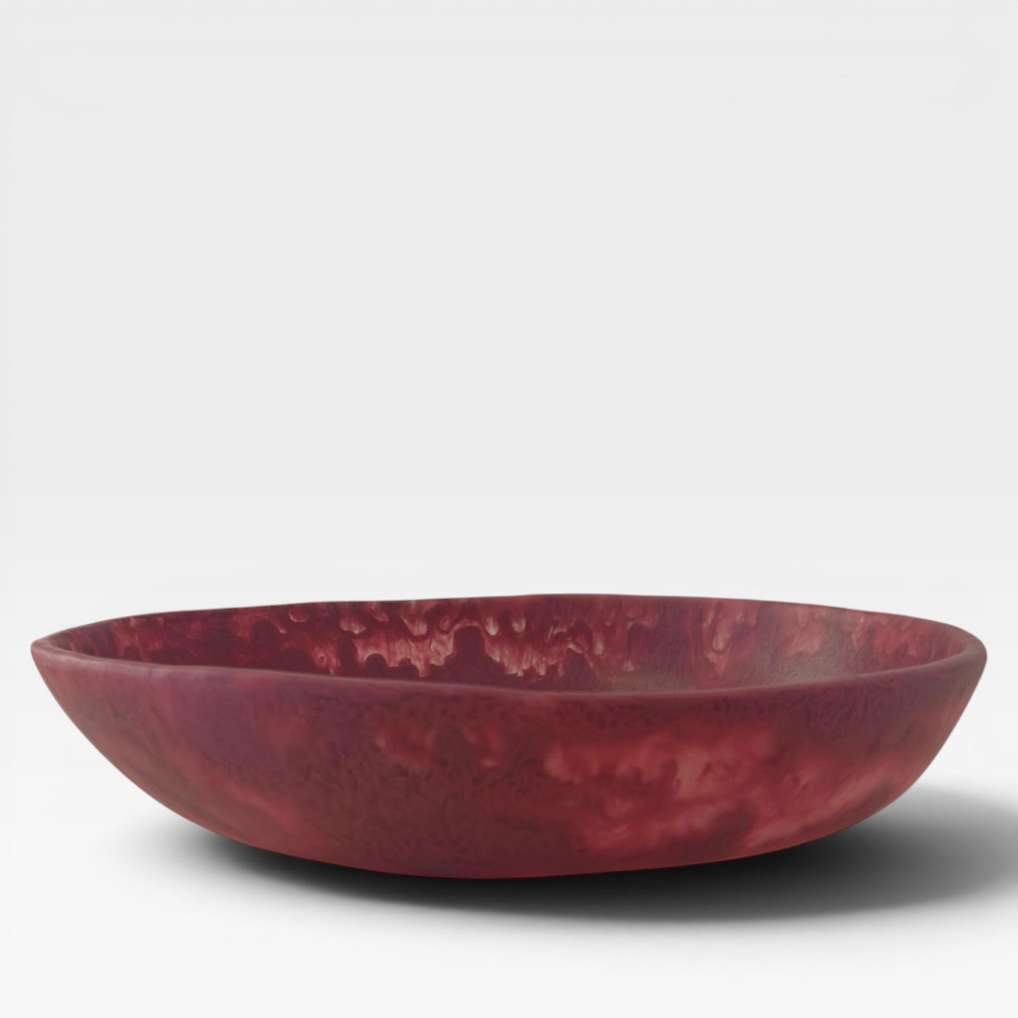Keep-collections burnt fuschia large serving salad bowl with marbled texture